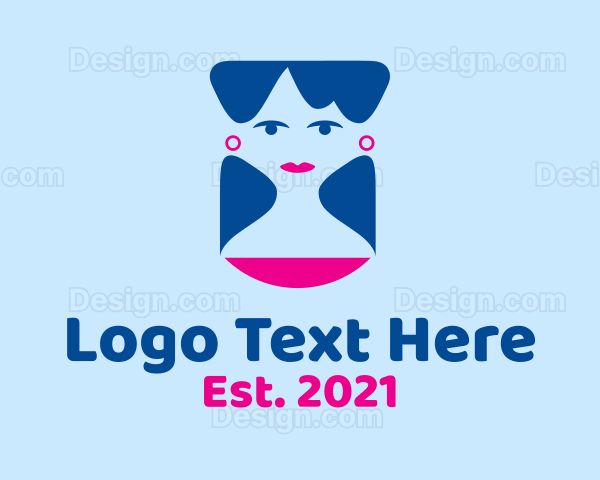 Blue Beautiful Lady Logo