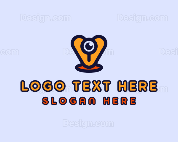 Webcam Eye Letter V Logo