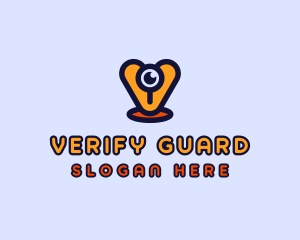 Webcam Eye Letter V logo design