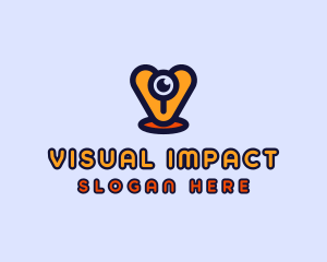 Webcam Eye Letter V logo design