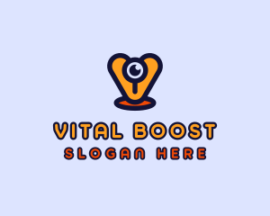 Webcam Eye Letter V logo design