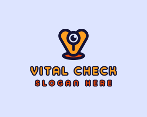 Webcam Eye Letter V logo design