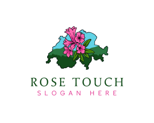 Swiss Rose Flower logo