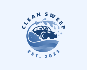 Car Wash Cleaning Hose logo design