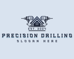 Construction Drill Carpentry  logo design