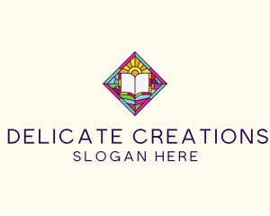 Religious Book Stained Glass logo