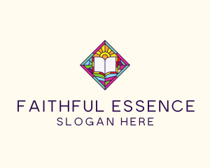 Religious Book Stained Glass logo