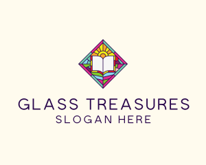 Religious Book Stained Glass logo