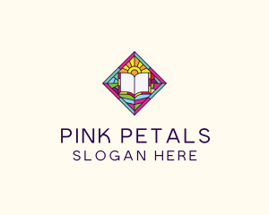 Religious Book Stained Glass logo design