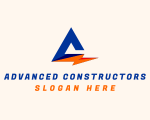 Power Voltage Letter A logo design