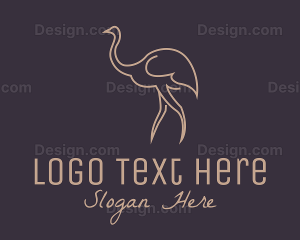 Brown Ostrich Outline Logo