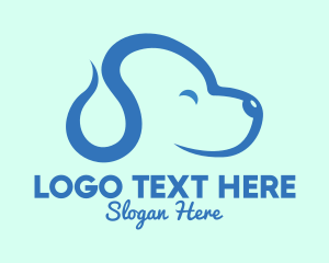 Cute Blue Puppy Dog logo design