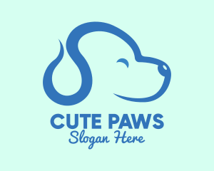 Cute Blue Puppy Dog logo design