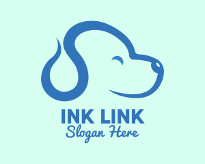 Cute Blue Puppy Dog logo design