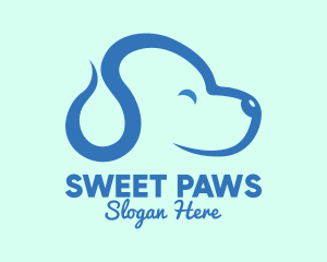 Cute Blue Puppy Dog logo design