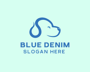 Cute Blue Puppy Dog logo design