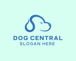 Cute Blue Puppy Dog logo design