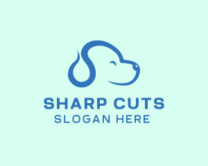 Cute Blue Puppy Dog logo design