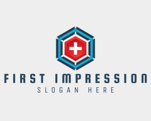 Hexagon Medical Cross logo design