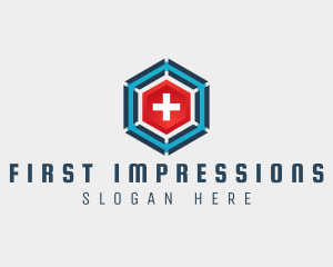 Hexagon Medical Cross logo design