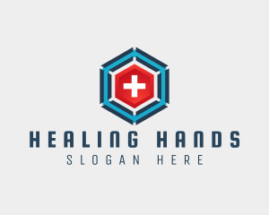 Hexagon Medical Cross logo design