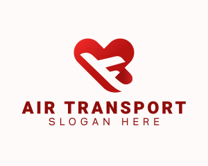 Travel Heart Airplane logo design