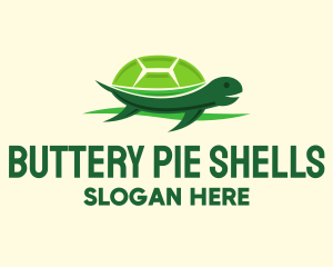 Cute Green Turtle logo design