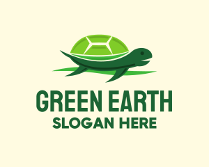 Cute Green Turtle logo design