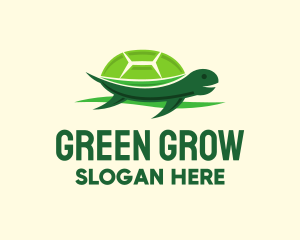 Cute Green Turtle logo design