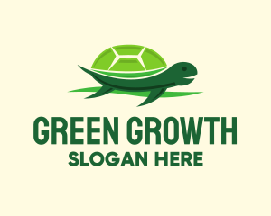 Cute Green Turtle logo design