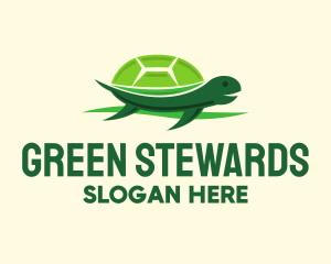 Cute Green Turtle logo design