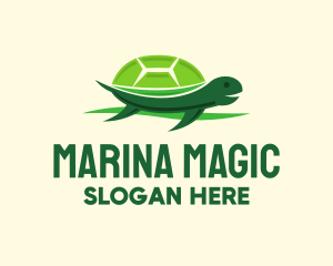 Cute Green Turtle logo design