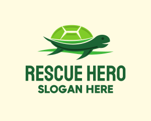 Cute Green Turtle logo design