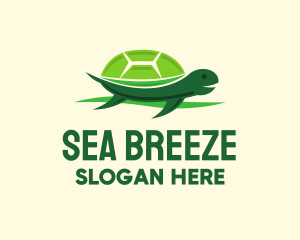 Cute Green Turtle logo design