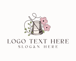 Floral Thimble Needle Sewing logo