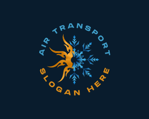 Fire Snowflake Temperature HVAC logo design