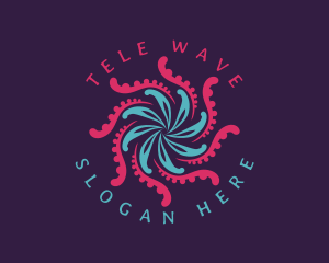 Tentacles Abstract Wave logo design