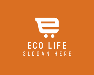 Online Cart Letter E  logo design