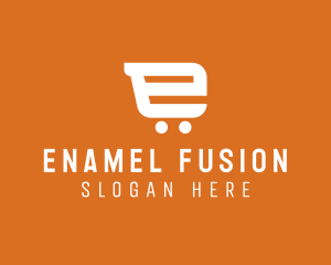 Online Cart Letter E  logo design