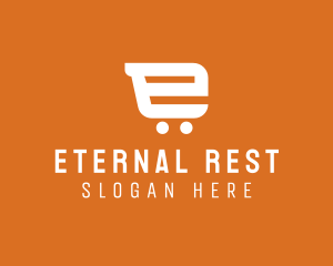 Online Cart Letter E  logo design