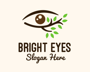 Leaf Branch Eye logo design