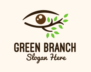 Leaf Branch Eye logo design