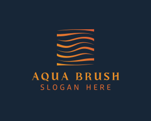 Abstract Water Wave Square logo design