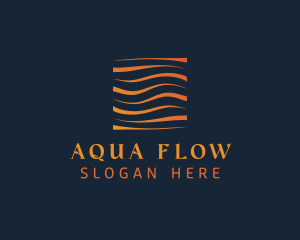Abstract Water Wave Square logo design