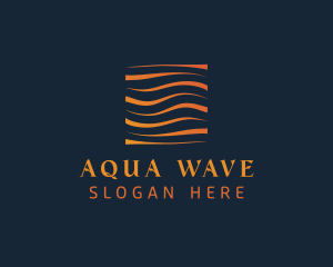 Abstract Water Wave Square logo design