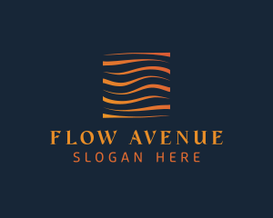 Abstract Water Wave Square logo design