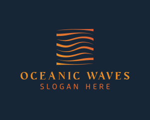 Abstract Water Wave Square logo design