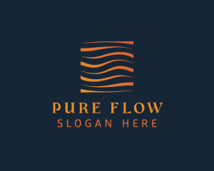 Abstract Water Wave Square logo design