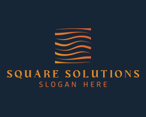 Abstract Water Wave Square logo design