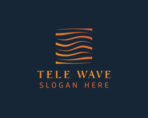 Abstract Water Wave Square logo design